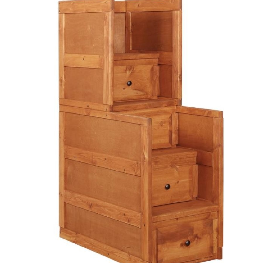 Wrangle Hill 4-drawer Stairway Chest Amber Wash