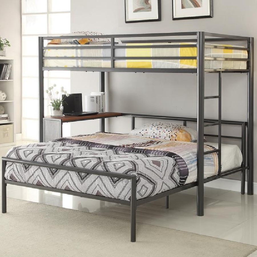 Fisher Twin Workstation Loft Bed Gunmetal