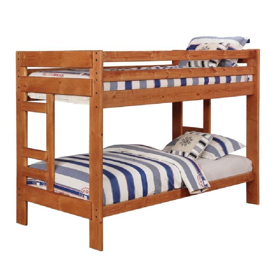 Wrangle Hill Twin over Twin Bunk Bed Amber Wash