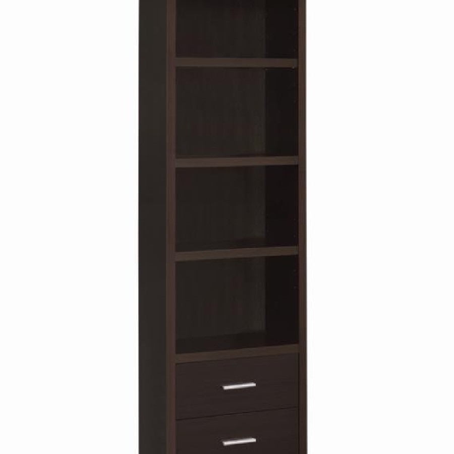 2-drawer Media Tower Cappuccino