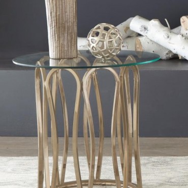 Monett Round Glass Top Side...