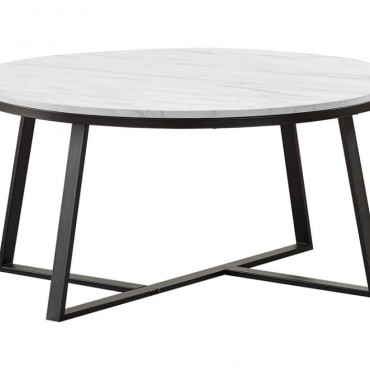 Hugo Round Faux Marble...