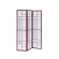 3-panel Folding Floor Screen White and Cherry