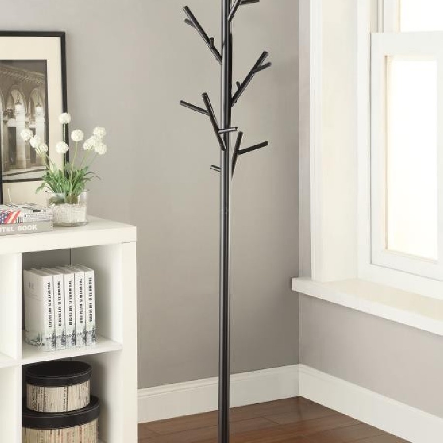 18-Hook Coat Rack Black