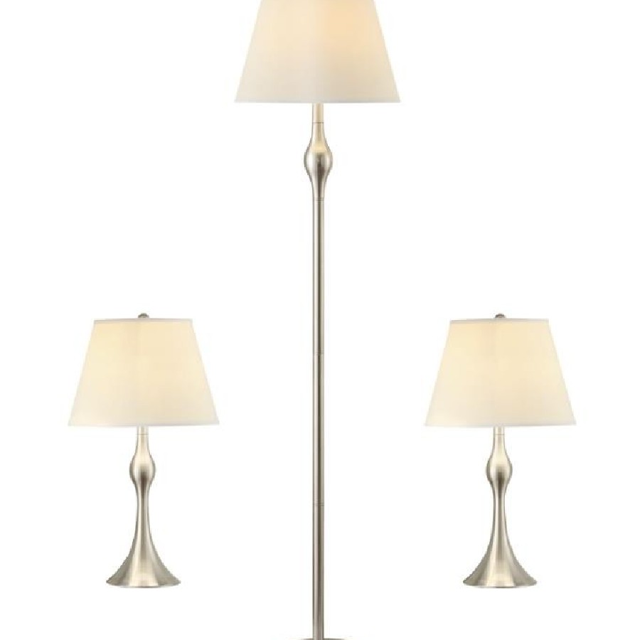 3-piece Slender Lamp Set Brushed Nickel