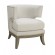Barrel Back Accent Chair White and Weathered Grey