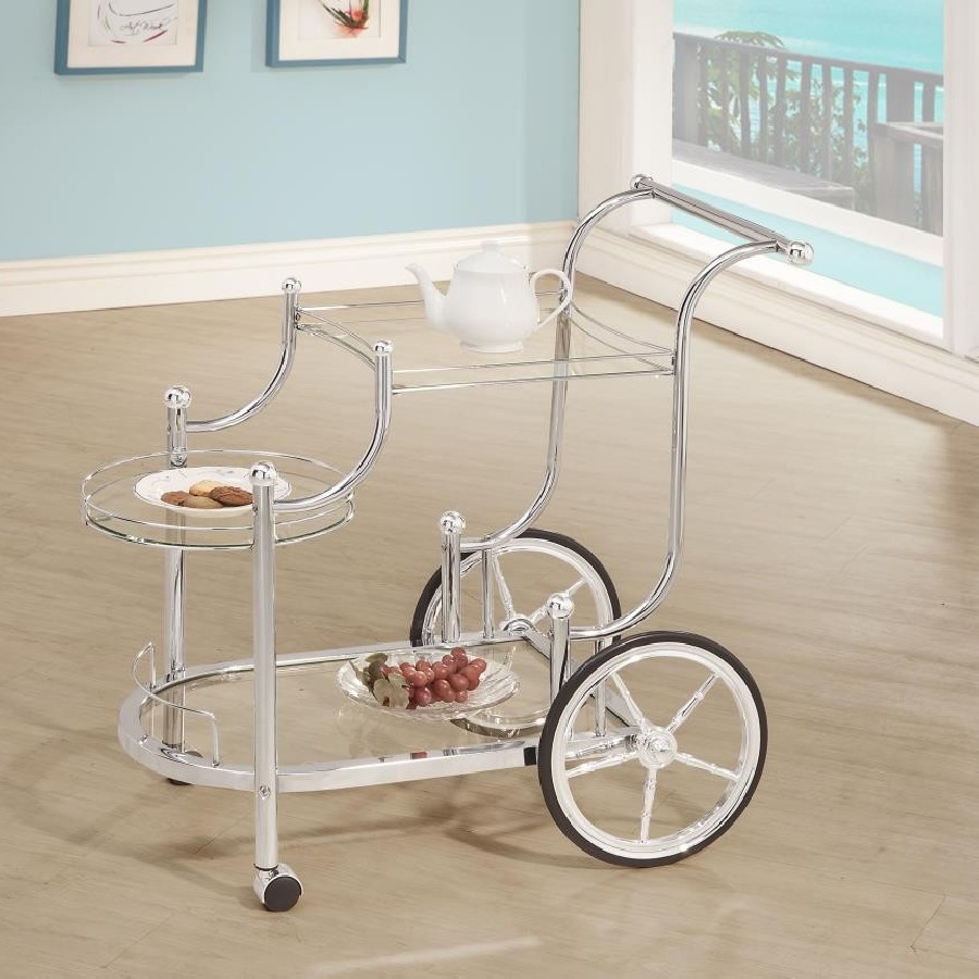 3-tier Serving Cart Chrome and Clear