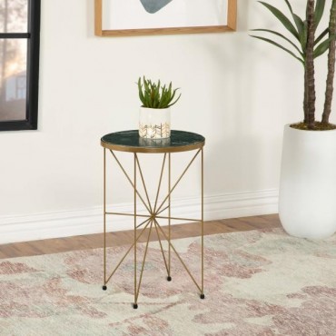 Eliska Round Green Marble...