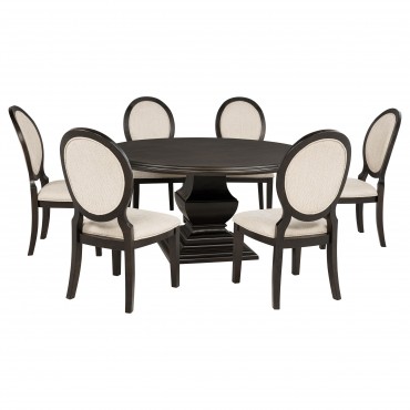 Twyla 7-piece Round Wood... 2