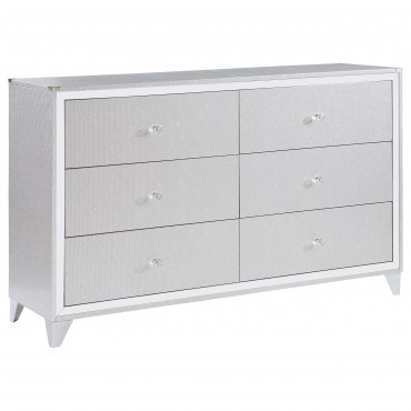 Larue 6-drawer Dresser Silver