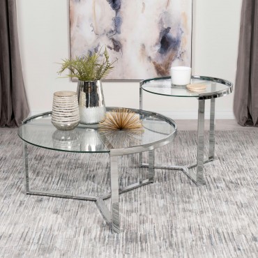 Delia 2-Piece Round Glass... 2