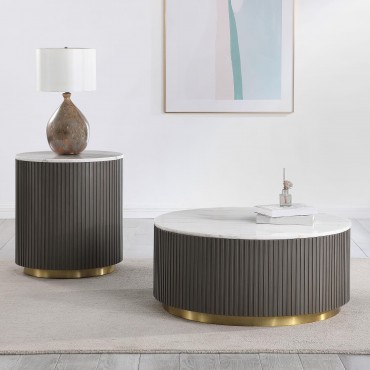 Jason 2-piece Round Marble...