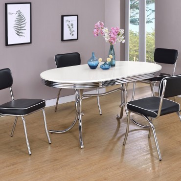 Retro 5-piece Oval Dining...