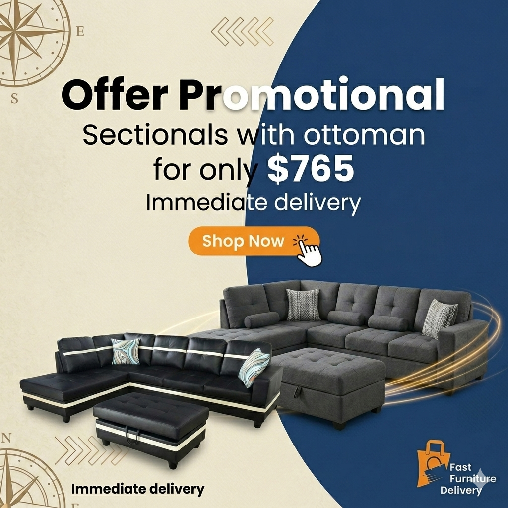 Sectional sofa with ottoman for sale in Chicago &ndash; affordable furniture $765 Excel Furniture 4U